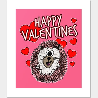 Happy Valentines Day 2022 Hedgehog Wildlife Nature Posters and Art